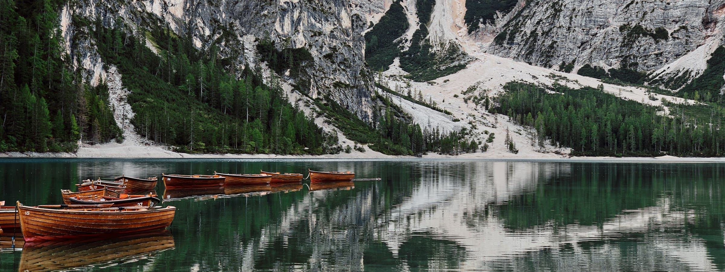 An alpine lake surrounded by mountains